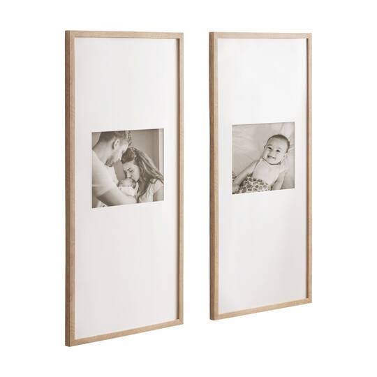 Kate and Laurel Gallery 14" x 30" Photo Frames 8" x 10" with Mat